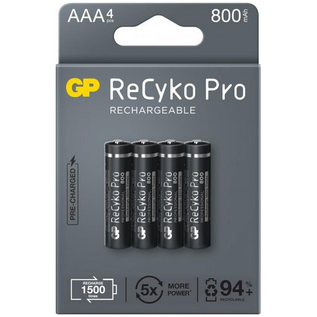 Аккумуляторы GP Recyko Pro 800 AAA/HR03 NI-MH 800mAh BL 4 шт