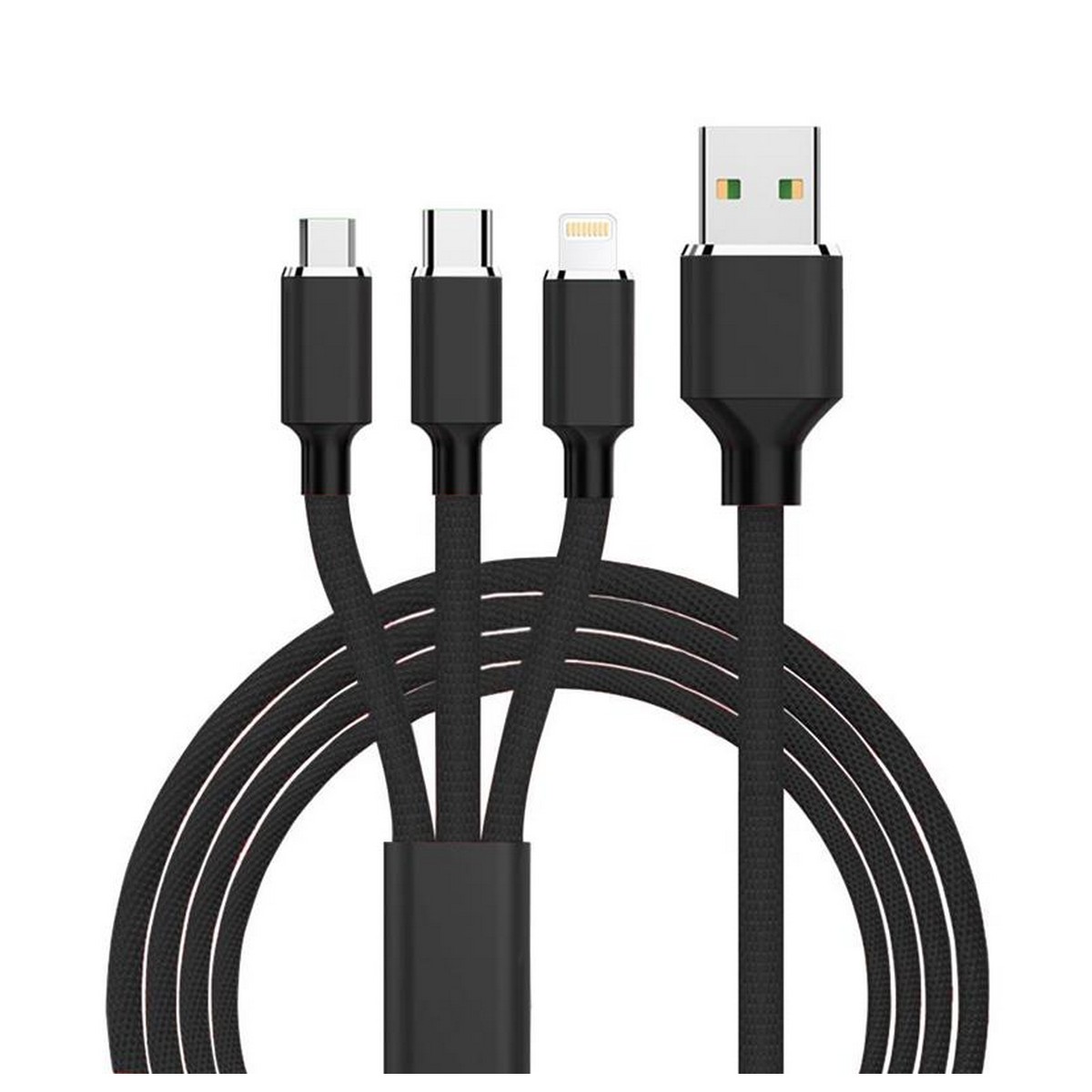 Кабель XoKo SC-330 USB-Lightning/microUSB/USB Type-C, 1.2м Black (SC-330-BK)