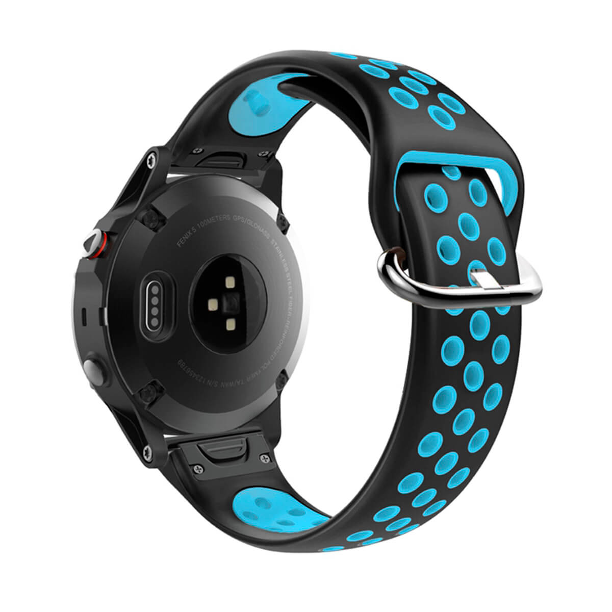 Силиконовый ремешок для GARMIN QuickFit 22 Nike-style Silicone Band Black/Blue