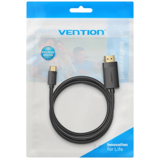 Кабель Vention USB 2.0 Type-C M - HDMI M, 2.0m 4K 60 ГцPVC Black
