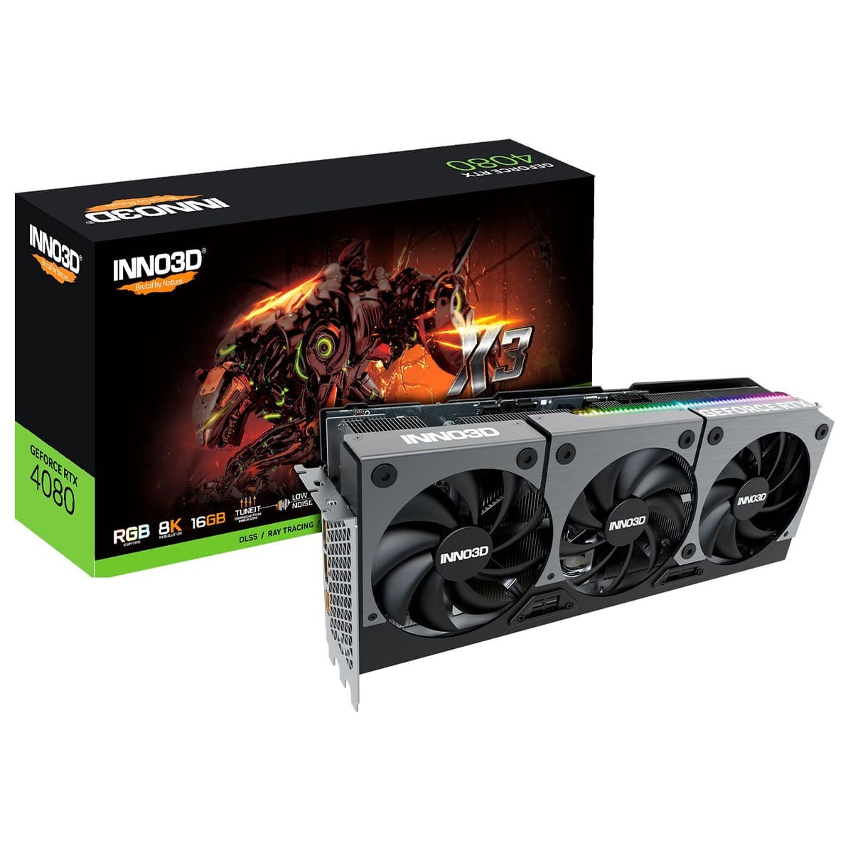 Відеокарта GeForce RTX4080 Inno3D X3, 16GB GDDR6X, 256bit, PCI Express (N40803-166X-187049N)