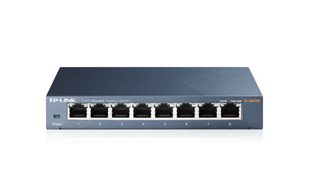 Коммутатор TP-Link TL-SG108 (8х10/100/1000 Мбит, настольный, металл)