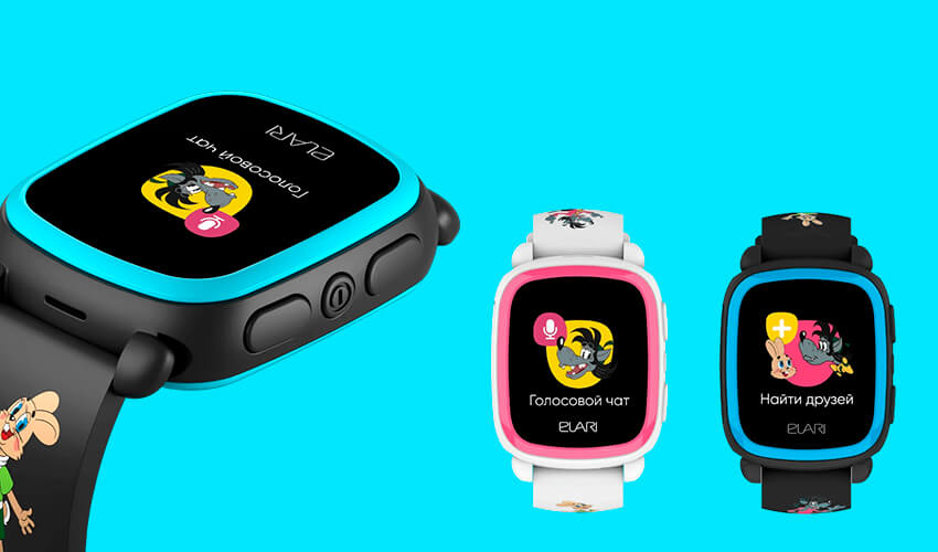 Детские смарт-часы Elari KidPhone 2 NyPogodi Black с GPS-трекером (KP-NP-BP)