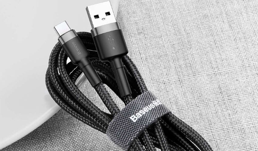 Baseus Cafule Cable USB For Type-C 3A 2m GrayBlack (CATKLF-CG1)