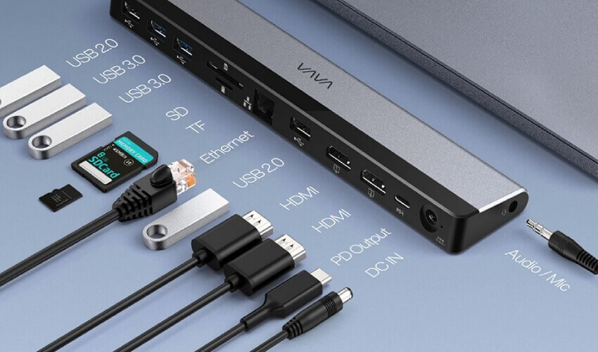 Адаптер VAVA USB C Docking Station 12-in-1 USB-C Dock, 85W PD Charging (VA-DK004)