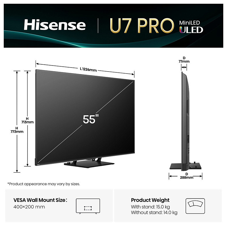 Телевизор HISENSE 55U7Q PRO