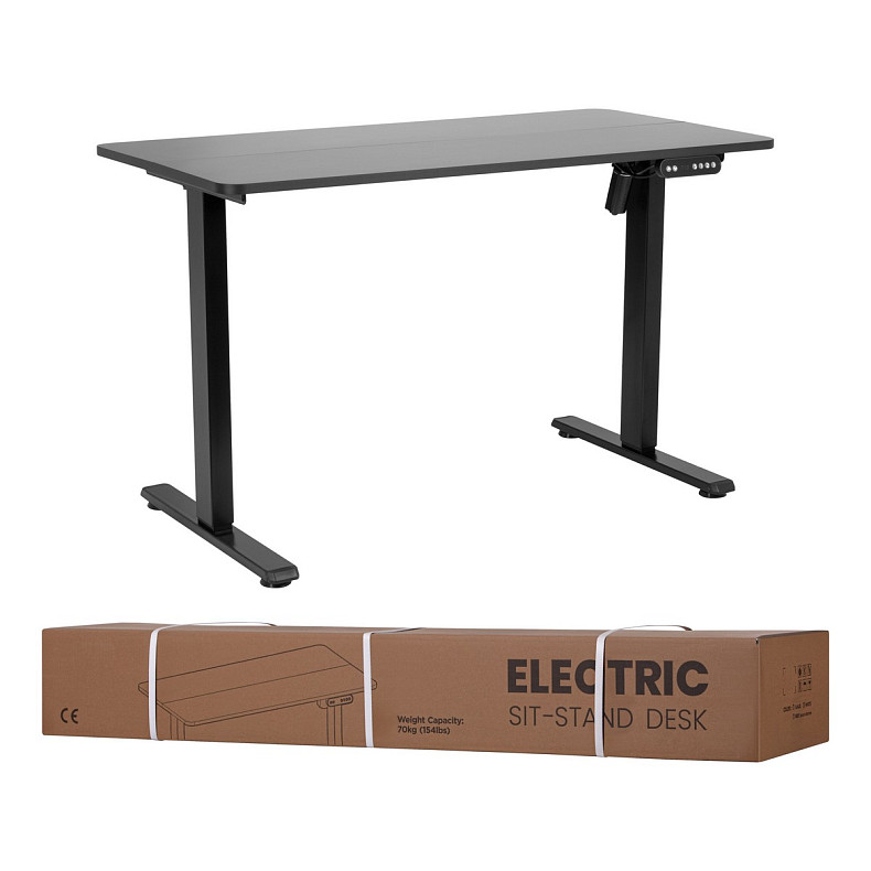 Стол компьютерный 2E СЕ120B-MOTORIZED, регулировка высоты, электропривод 220В, 73/118х120x60см, черный