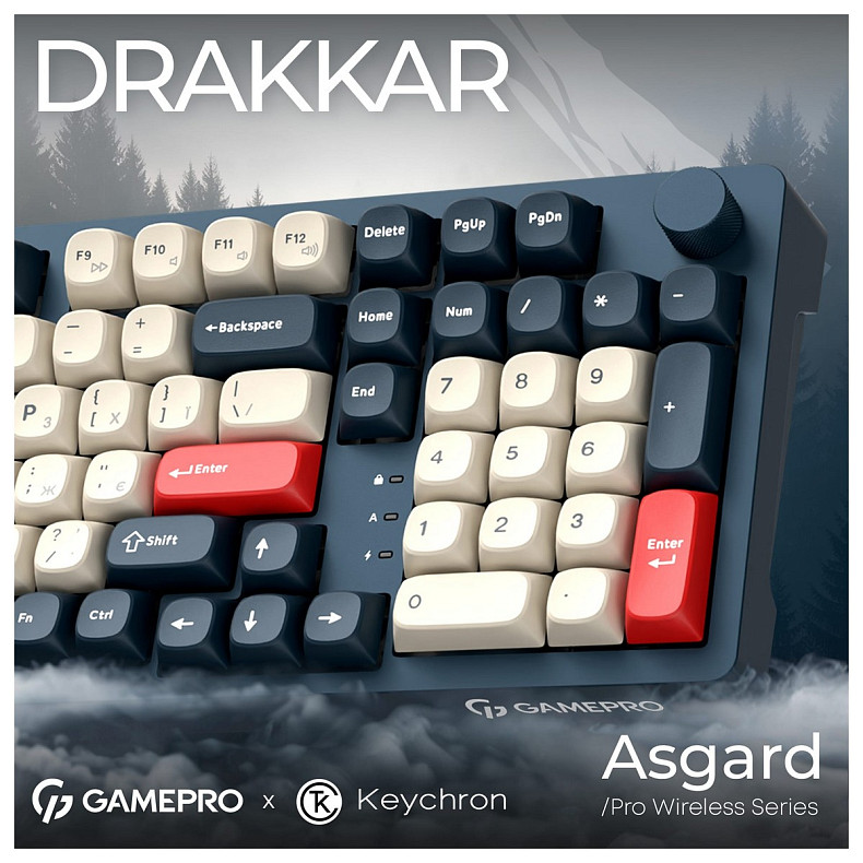 Клавиатура GamePro Asgard Drakkar Keychron Super Red Switch Blue (MK305BL)