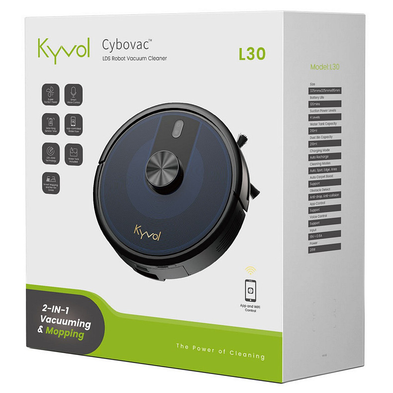 Робот пилосос Kyvol Cybovac L30 Lidar/210ml+210ml/2600 mA/2500 pa/Google Assistant,Amazon Alexa