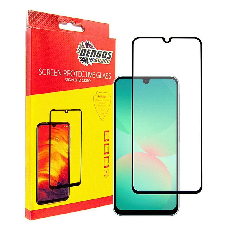 Защитное стекло Dengos для Samsung Galaxy A26 SM-A266 Black Full Glue (TGFG-386)