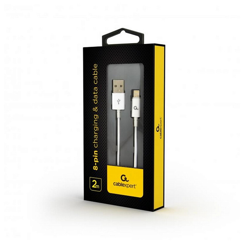 Кабель Cablexpert (CC-USB2P-AMLM-2M-W) USB 2.0 A - Lightning, преміум, 2м, білий