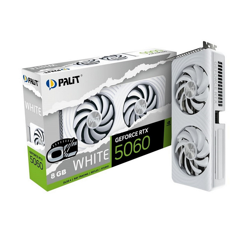 Відеокарта Palit GeForce RTX 5060 White OC 8GB GDDR7 (NE75060U19P1-GB2063M)