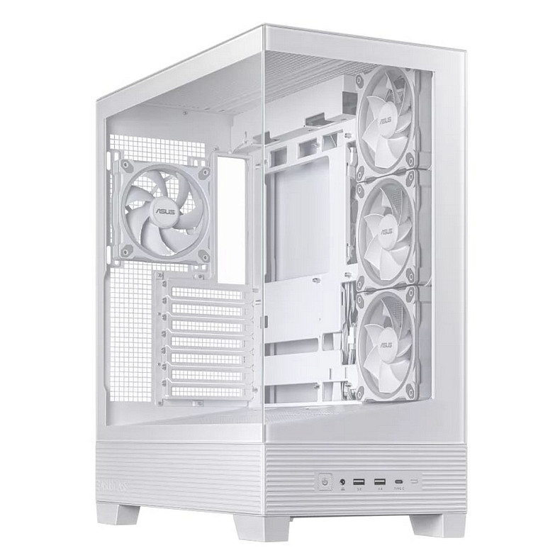 Корпус Asus A31 Plus White Tempered Glass без БП (90DC00R3-B19000)