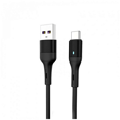 Кабель SkyDolphin S06T LED Smart Power USB - Type-C 1м, Black (USB-000557)