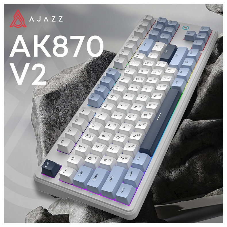 Клавиатура Ajazz AK870 V2 Flying Fish Switch White USB-C (AK870-V2-FF-BWB)
