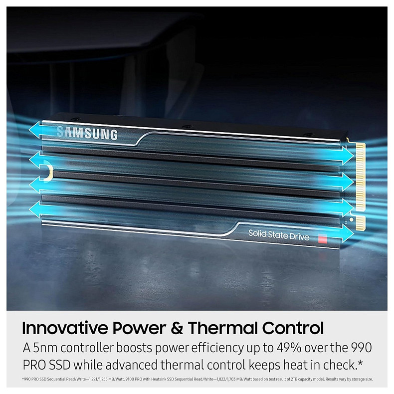 Накопитель SSD Samsung 9100PRO+ радиатор M.2 2TB PCIe 5.0