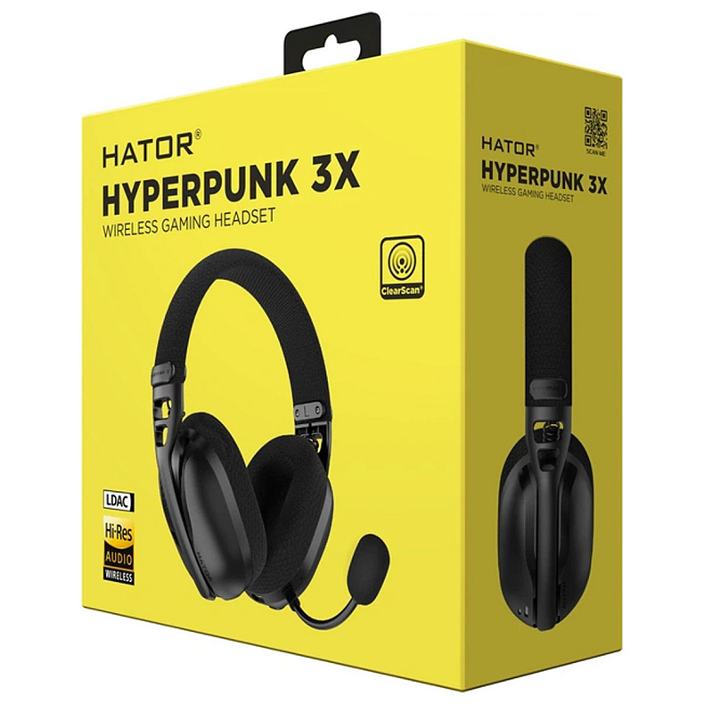 Ігрова гарнітура HATOR HYPERPUNK 3X Hi-Res (ESH14) wireless black