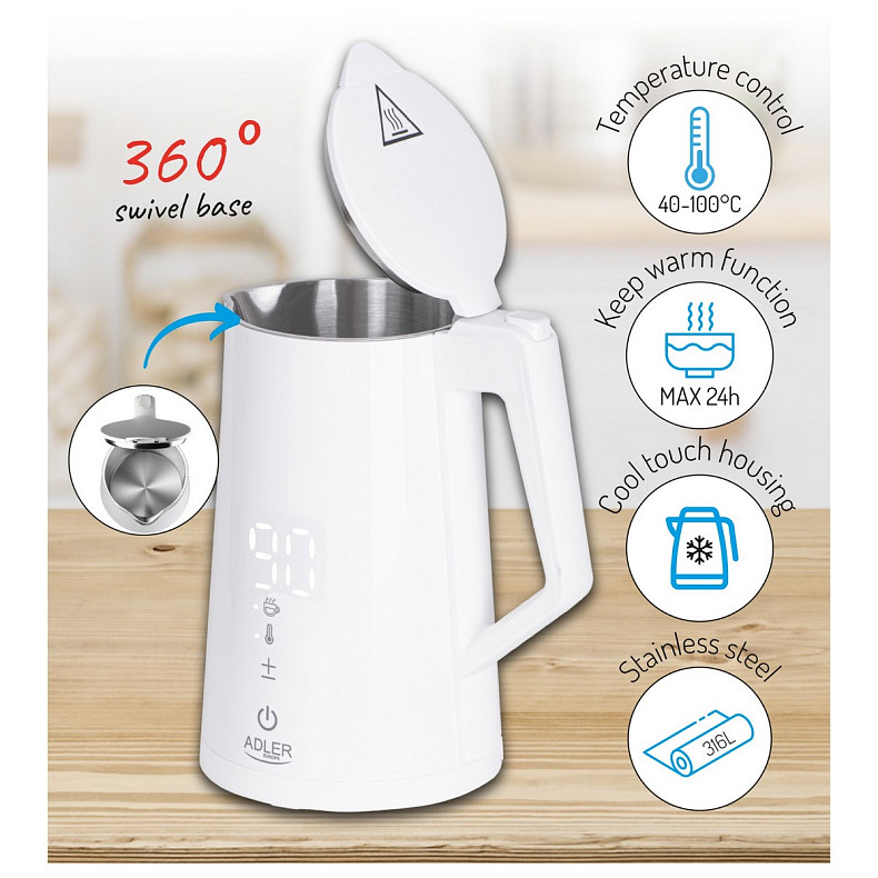 Электрочайник Adler AD 1345 white