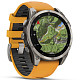 Спортивные часы GARMIN Fenix 8 47mm AMOLED Sapphire Graphite DLC Titanium with Spark Orange Silicone Band