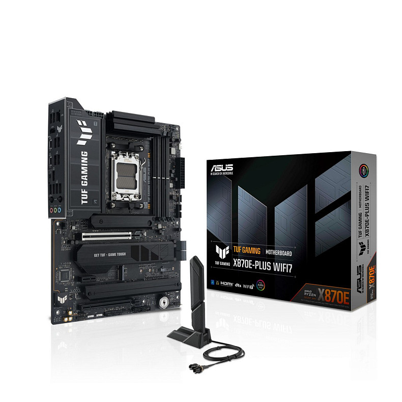 Материнcька плата ASUS TUF GAMING X870E-PLUS WIFI7 sAM5 X870E 4xDDR5 M.2 HDMI Wi-Fi BT ATX