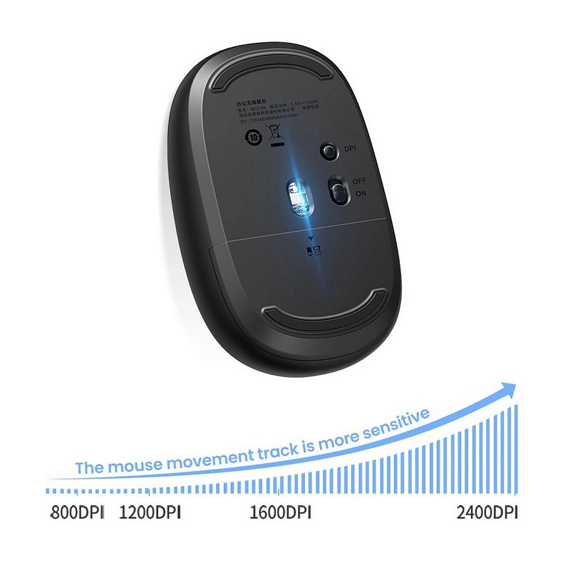Мишка UGREEN MU105, 2400dpi., 3кн., Синя