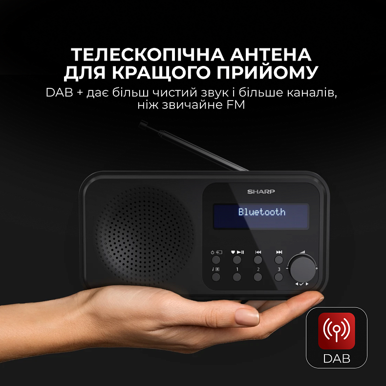 Радіоприймач Sharp DR-P420 Black