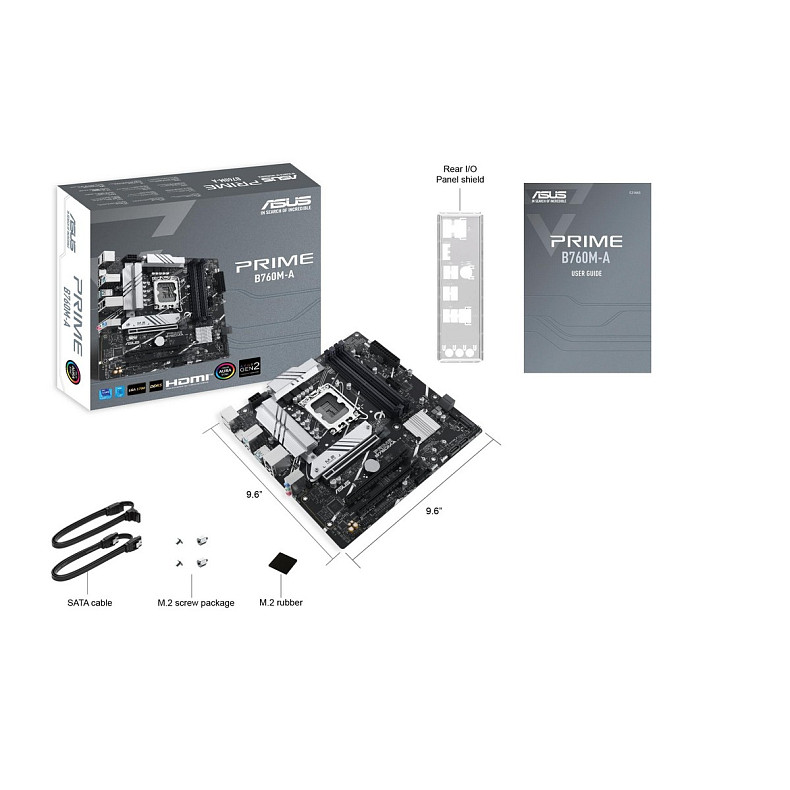 Материнская плата ASUS PRIME B760M-A-CSM s1700 B760 4xDDR5 M.2 HDMI DP mATX CSM