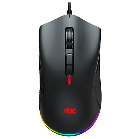 Мышь AOC GM530 игровая, 16000dpi., 7кн., RGB PMW3389 Kailh switch черная