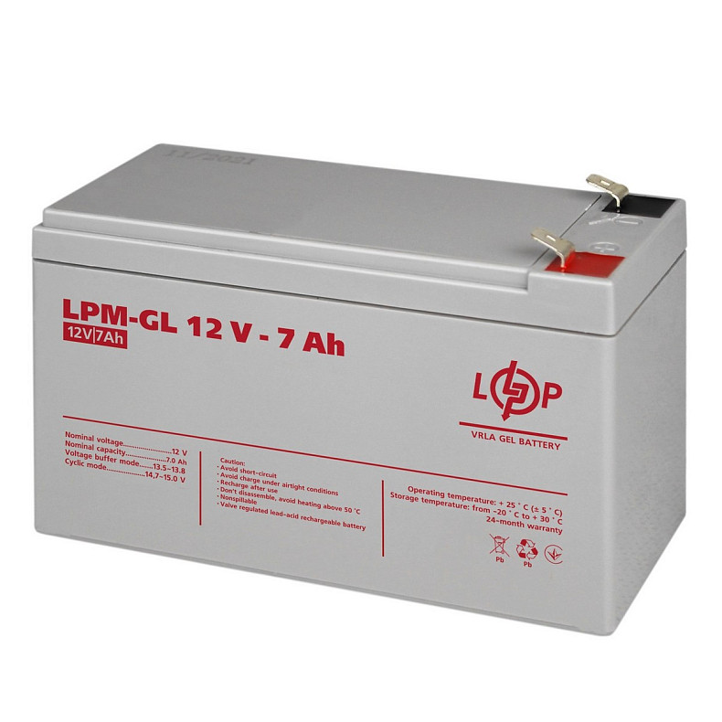 Акумуляторна батарея LogicPower 12V 7AH (LPM-GL 12 - 7 AH) GEL