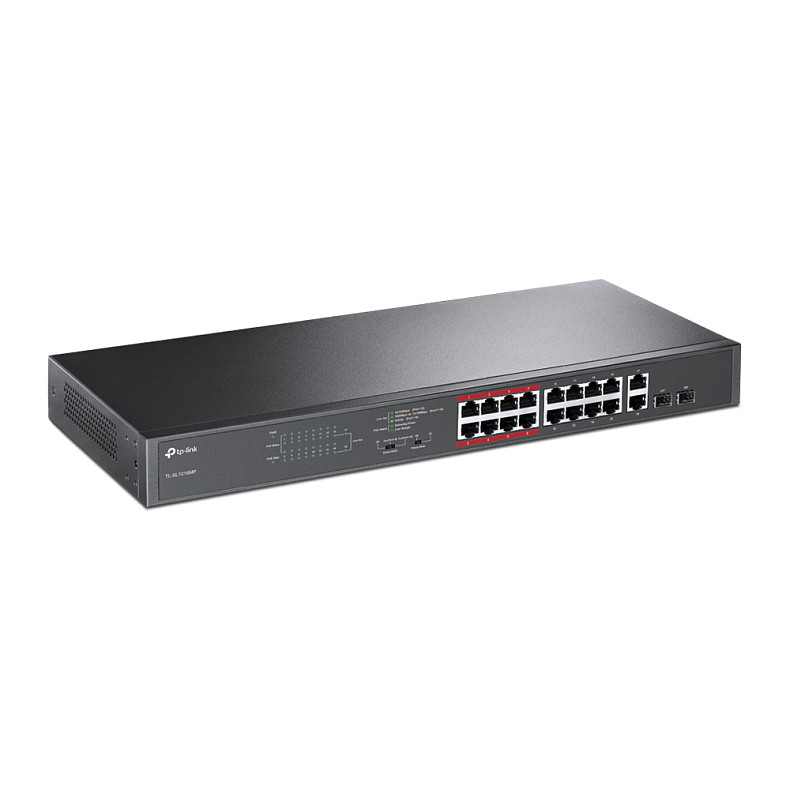 Комутатор TP-Link TL-SL1218MP  (16*100Мбит, 2*1Гбит, 2*SFP, PoE)