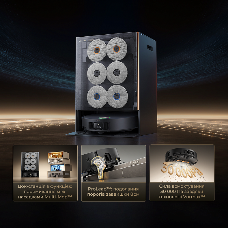 Робот-пылесос моющий Dreame Bot MatriX 10 Ultra Black