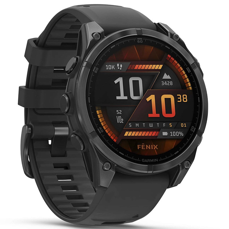 Спортивные часы GARMIN Fenix 8 47mm AMOLED Slate Grey with Black Silicone Band