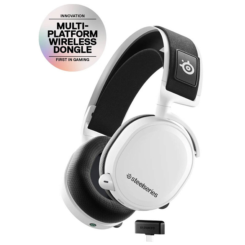 Гарнітура STEELSERIES Arctis 7+ Wireless, white (61461)