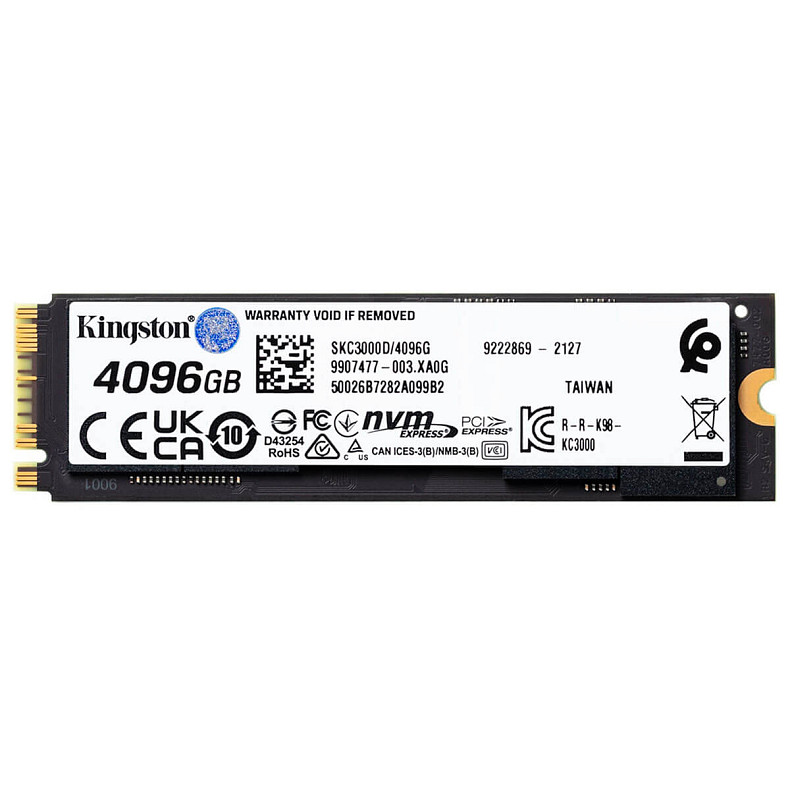 SSD диск Kingston KC3000 4096GB M.2 2280 PCIe 4.0 x4 NVMe 3D TLC (SKC3000D/4096G)