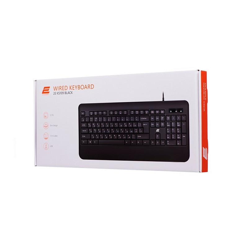 Клавиатура 2E KS109 USB Black (2E-KS109UB)