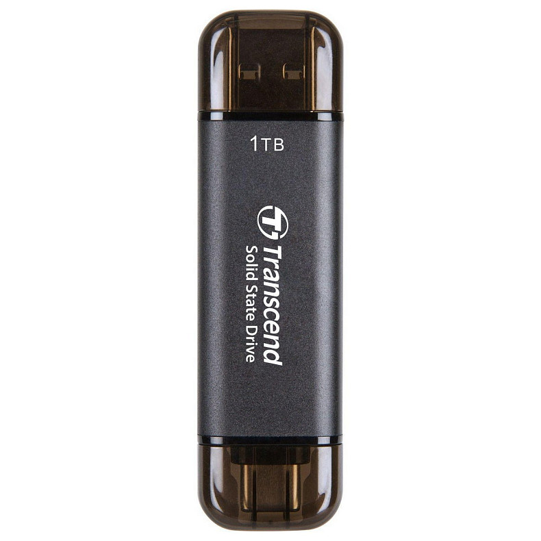 Портативний SSD Transcend 1TB USB 3.1 Gen 2 Type-A + Type-C ESD310 Чорний