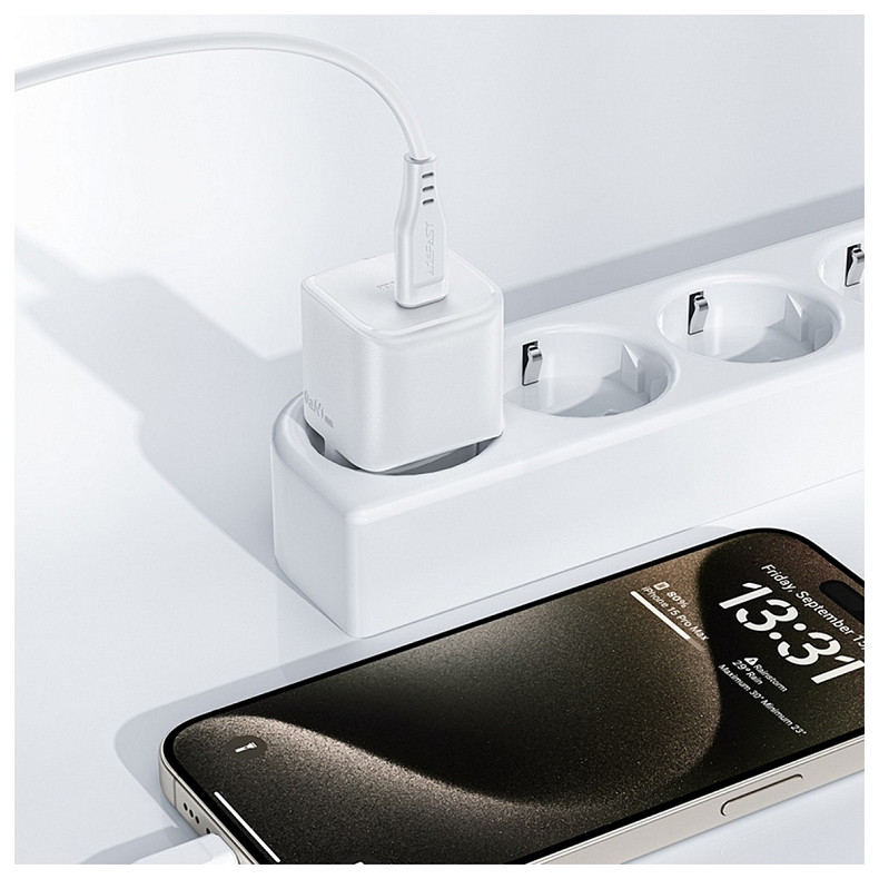 Зарядний пристрій USB-C 20W Gan A73 mini + USB-C cable Fast Charger White Acefast