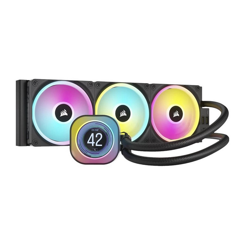 Система водяного охолодження Corsair iCUE Link H150 LCD RGB Liquid CPU Cooler Black (CW-9061008-WW)