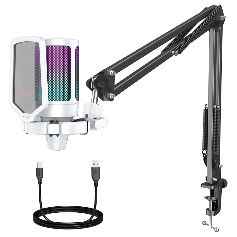 Микрофон конденсаторный Fifine A6TW USB White