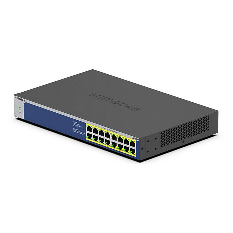 Комутатор NETGEAR GS516PP 16xGE PoE+(260Вт), некерований