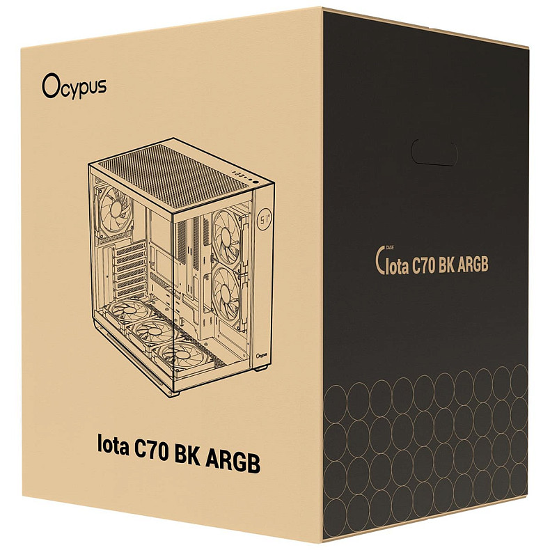 Корпус Ocypus IOTA C70 W/O PSU, BK ARGB ATX (IOTA-C70-BKD600XX-GL)