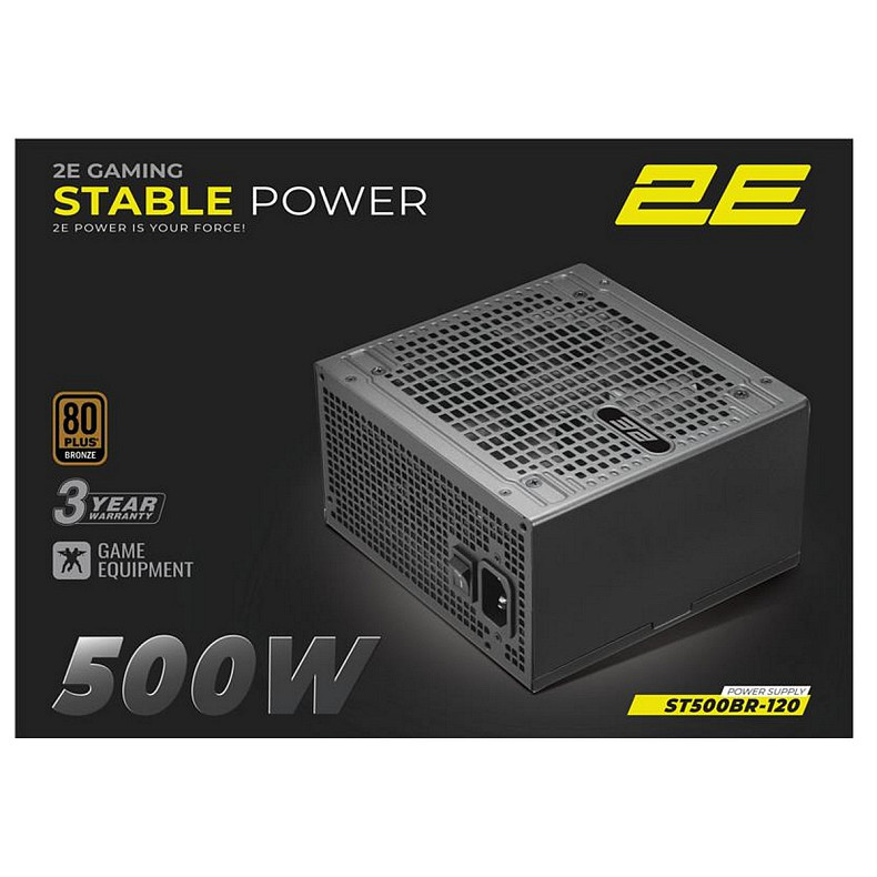 Блок питания 2E GAMING Stable Power ATX3.1 (500W), >85%, 80+ Bronze, 120мм, 1xMB 24pin(20+4), 2xCPU