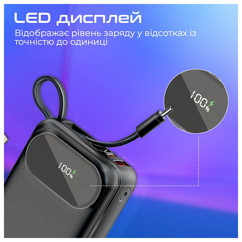 Универсальная мобильная батарея Promate PowerPod-20 20000mAh 35W Black (powerpod-20.black)