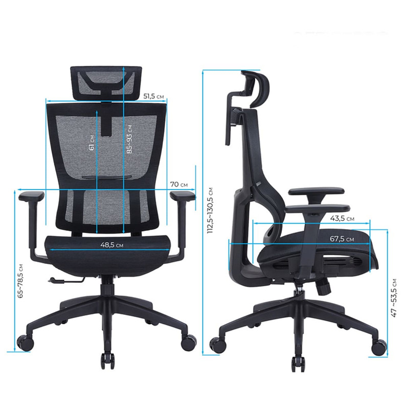 Крісло офісне OfficePro Elegant OC660-B-B-B