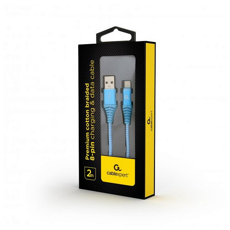 Кабель Cablexpert (CC-USB2B-AMLM-2M-VW) USB 2.0 A - Lightning, премиум, 2м, голубой