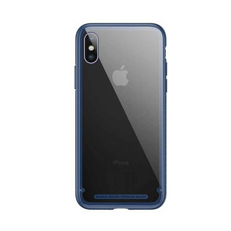 Чохол Baseus See-Through Glass Protective Case For iPhone X/X Blue (WIAPIPHX-YS03)