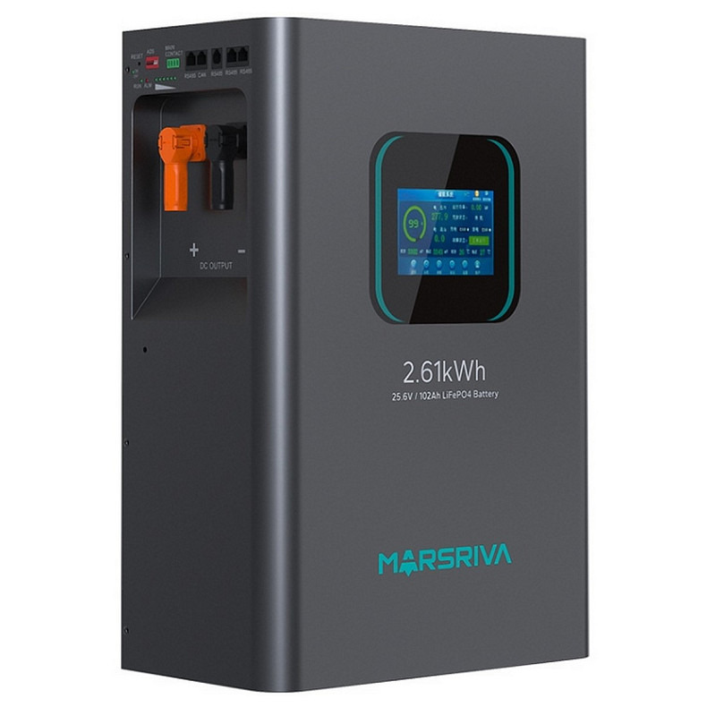 Аккумуляторная батарея Marsriva LiFePO4 battery, 25.6V/102Ah, 2.61KWH, wall mounted