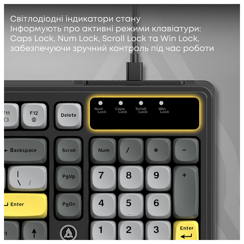 Клавиатура Ajazz AF98 Black USB-C Black Gray Yellow (AF98-BGY)