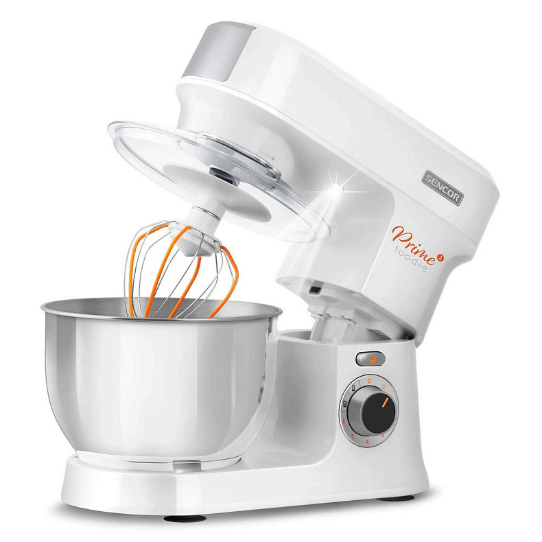 Кухонная машина Sencor 1000Вт, чаша-металл, корпус-пластик, насадок-12, белый