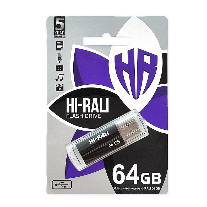 Флеш-накопитель USB 64GB Hi-Rali Corsair Series Black (HI-64GBCORBK)